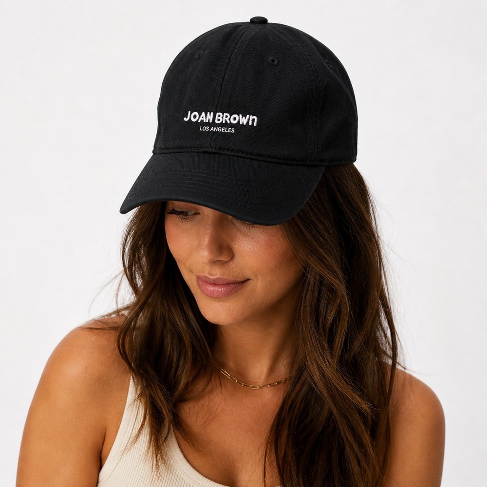 Joah Brown Los Angeles Black Dad Hat Adjustable Baseball Cap Embroidered Logo